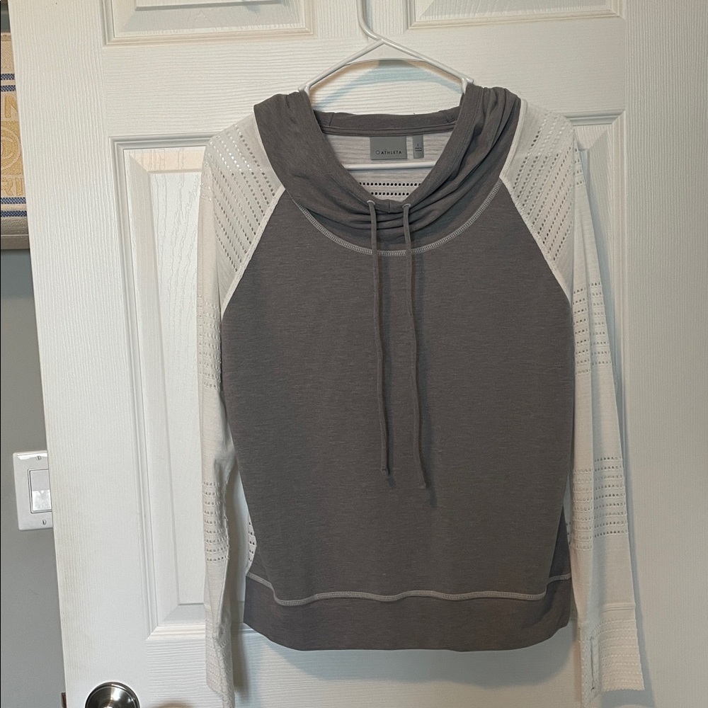 Athleta Gray Perforated Hoodie